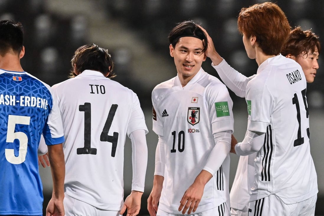Fifa World Cup Qatar 2022 Japan Trounce Mongolia 14 0 In Asian Qualifier South China Morning Post World Cup Korea Uniform 2022