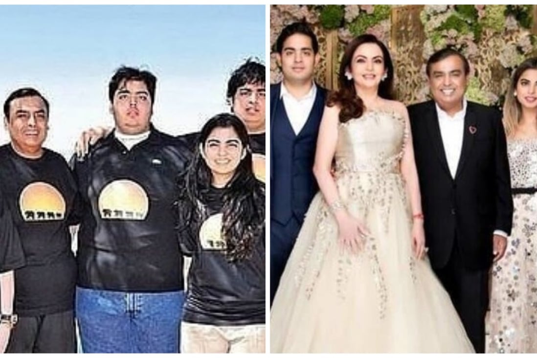 The difference a few billions make: the Ambani family then and now. Photos: @nitaambaniii/ Instagram, Facebook