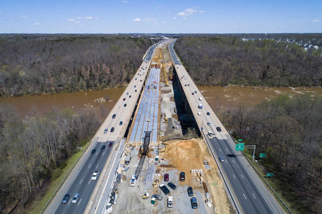 A highway construction project in progress in Fredericksburg, Virginia, US, on April 2. President Joe Biden’s infrastructure package seeks to upgrade and maintain the nation’s highway systems. Photo: EPA-EFE