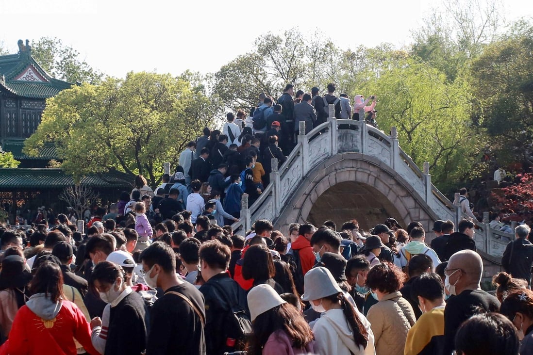 China’s overall transport system carried 145 million passengers during the three-day holiday, an increase of 142 per cent from a year earlier, with 4.3 million passengers travelling by air, according to the Ministry of Transport. Photo: AFP