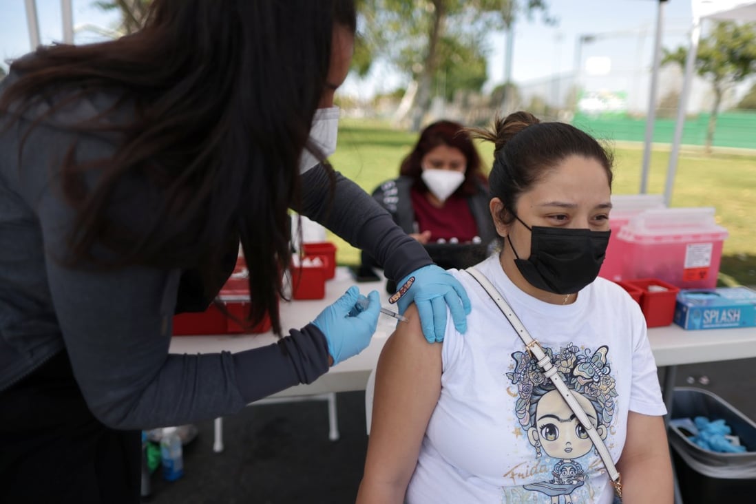 A woman gets vaccinated against Covid-19 in California, US. Photo: Reuters