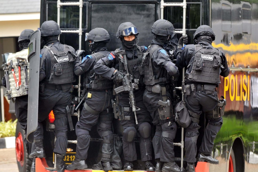 Indonesia’s special counterterrorism squad Detachment 88, seen here in a 2010 training exercise, arrested four members of the banned Islamic Defender Front on March 29. Photo: AFP