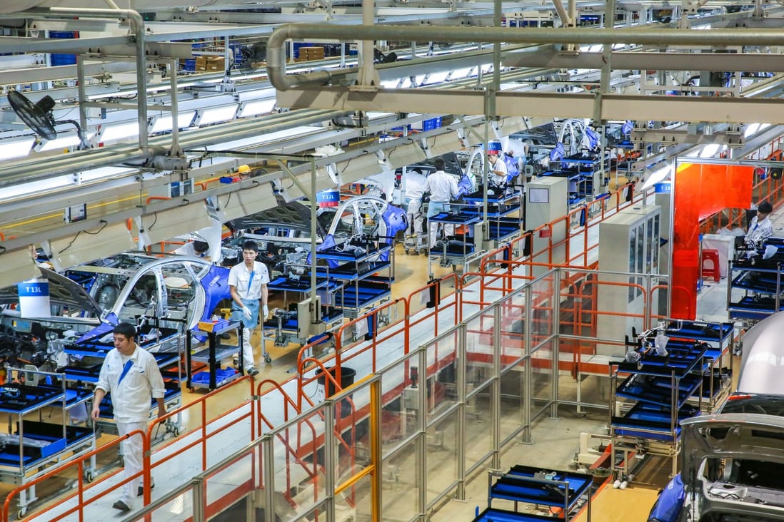 Xpeng’s Zhaoqing production line has a capacity of 150,000 cars a year. Photo: Iris Ouyang