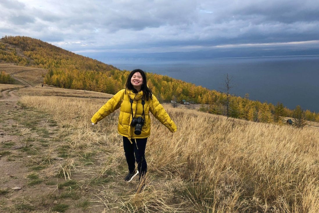 Chinese tourist Connie Kuang at Lake Baikal in eastern Russia. Photo: Courtesy of Connie Kuang