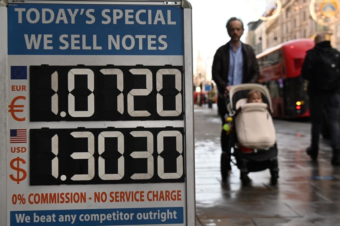 An exchange rate board in London on December 14. The US dollar has defied expectations and strengthened in recent months, though the euro looks poised to benefit once the US currency finally begins its expected decline. Photo: EPA-EFE