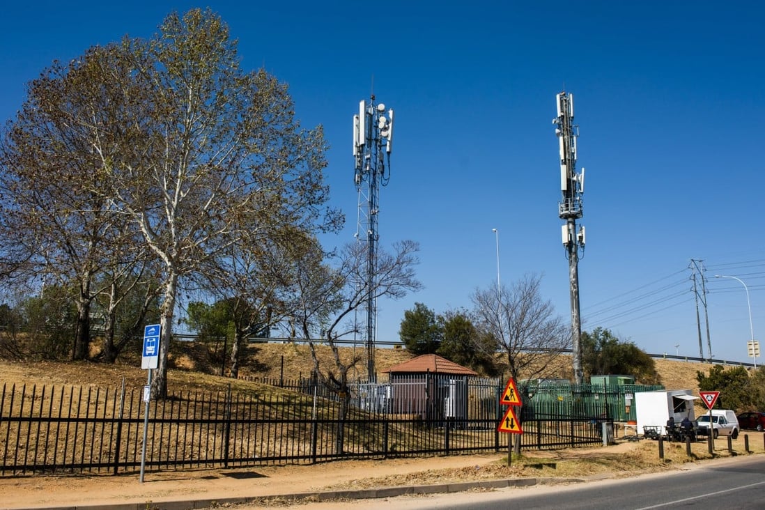 Mobile phone masts in Johannesburg, where Chinese firm Huawei is a supplier, are a reminder of the opportunities in Africa. Photo: Bloomberg
