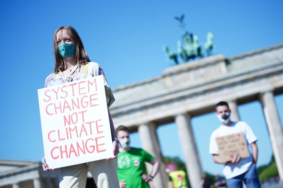 Protesters attend a Fridays for Future protest in Berlin, Germany, on June 2, 2020. Photo: EPA-EFE