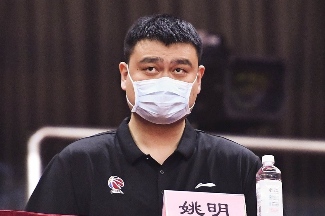 Yao Ming, chairman of the Chinese Basketball Association, watches the 2019-2020 CBA Finals. Photo: Xinhua