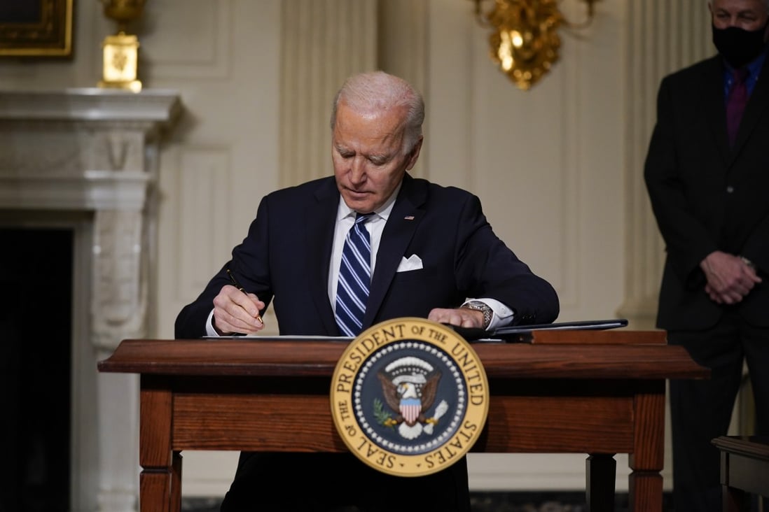 President Joe Biden is pushing for increased chip production on US soil, amid rising competition from China. Photo: AP  