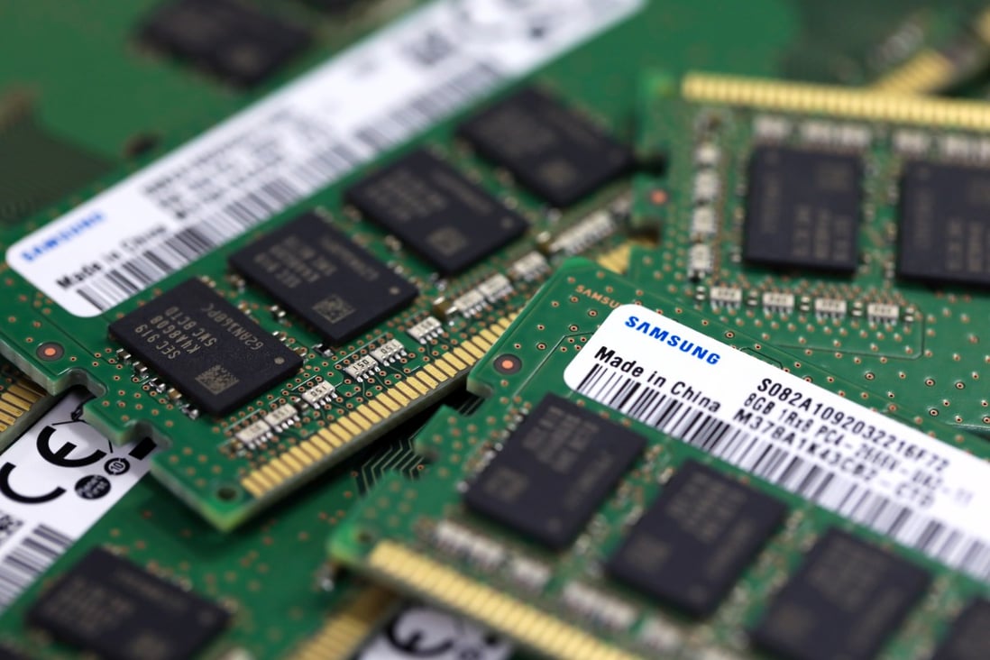 South Korea’s Samsung and SK Hynix together control more than two-thirds of the market for memory chips. Photo: Bloomberg