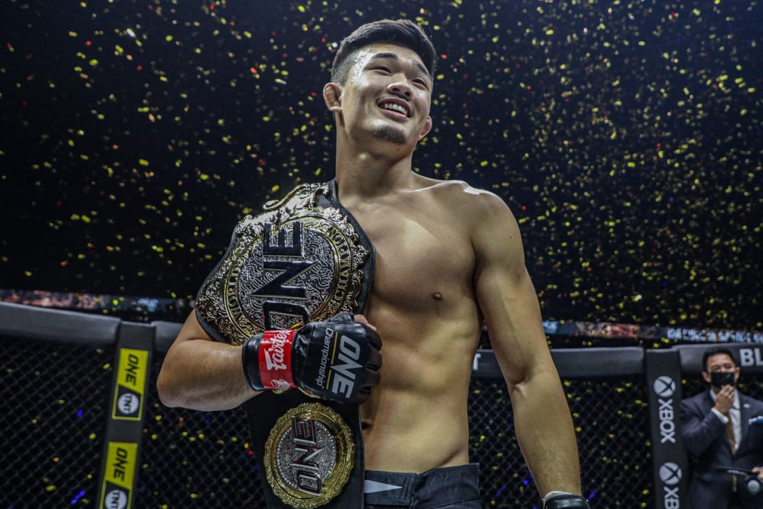 Christian Lee celebrates after beating Timofey Nastyukhin. Photos: ONE Championship