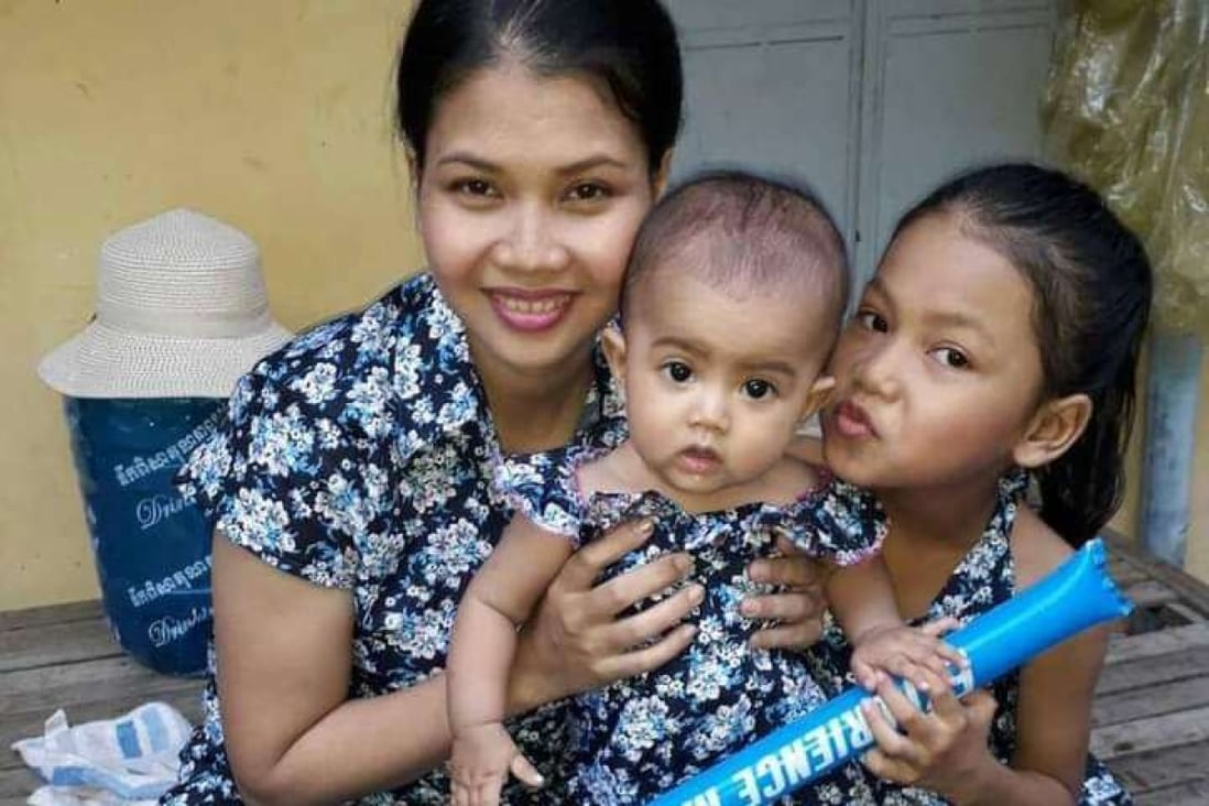 Khann Sophea and her daughters in 2018. Photo: Handout