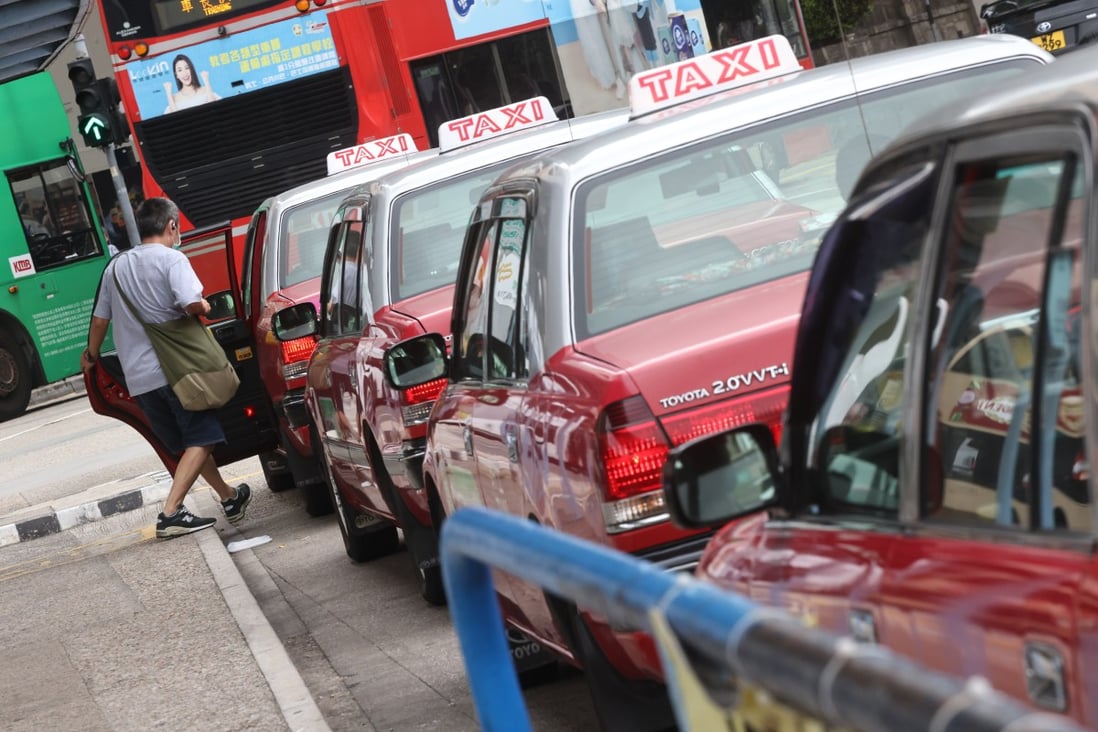 A customer gets into a taxi at Ap Lei Chau on April 8. Photo: K. Y. Cheng