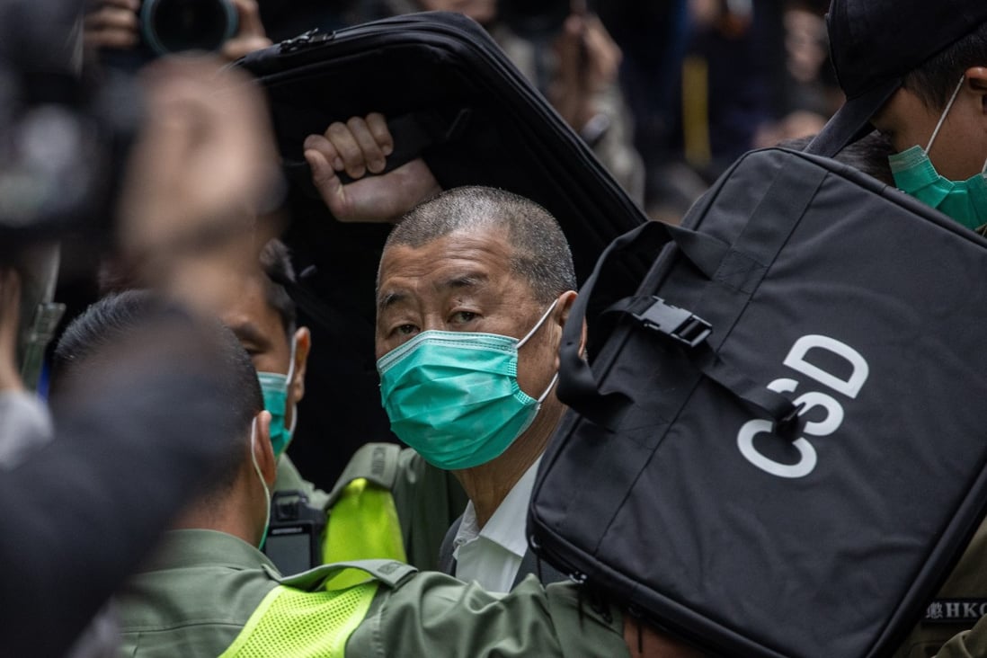 Media mogul Jimmy Lai was jailed 14 months in back-to-back sentencing for his role in two illegal anti-government protests in 2019. Photo: EPA-EFE
