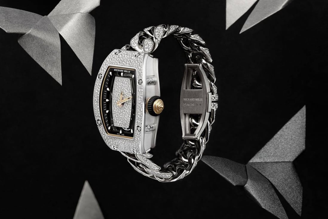 Richard Mille has opted to adorn its RM 07-01 and RM 037 watches in snow-set gemstones. Photo: Richard Mille