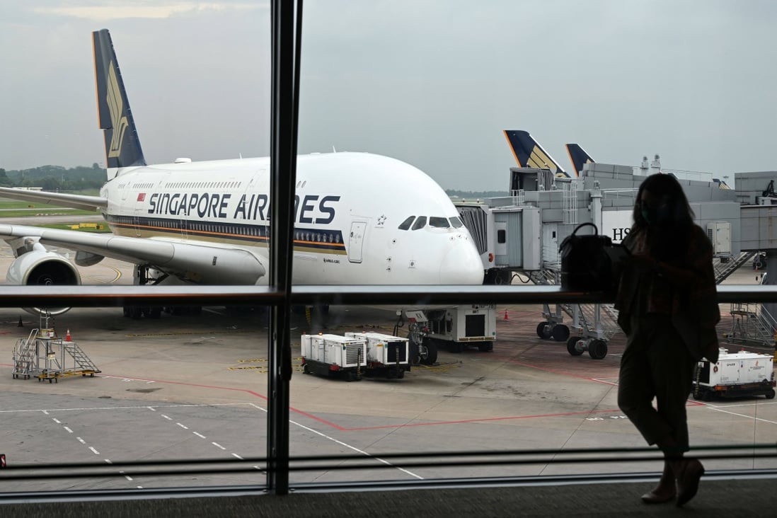 A Singapore Airlines plane on the tarmac at Changi International Airport. Photo: AFP
