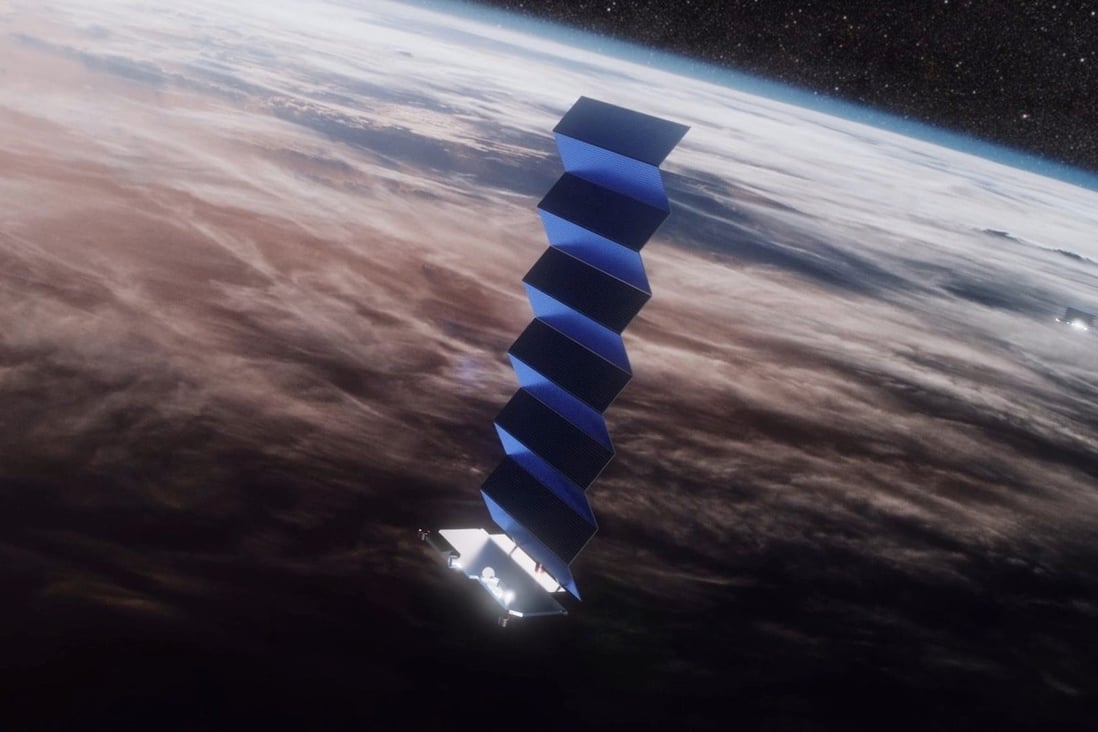 A render of a SpaceX Starlink satellite in orbit. SpaceX has asked to fly 2,824 Starlink satellites at a lower orbit than initially planned. Photo: Handout