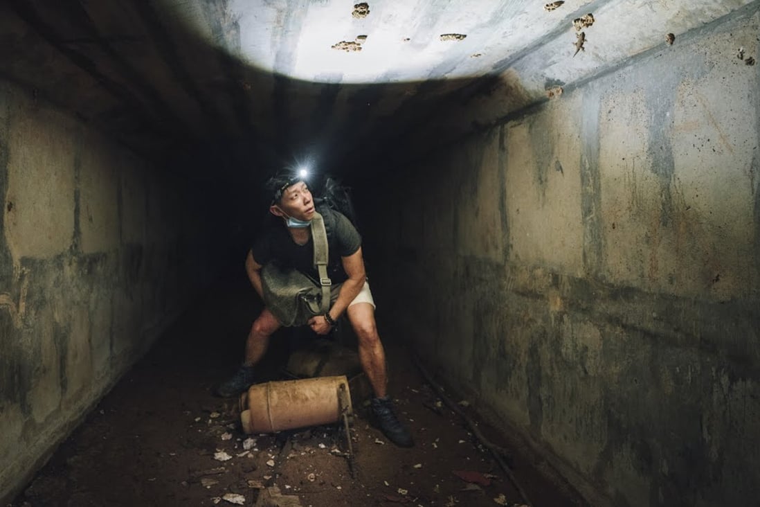 Exploring the Marsiling Bunkers. Photo: Handout