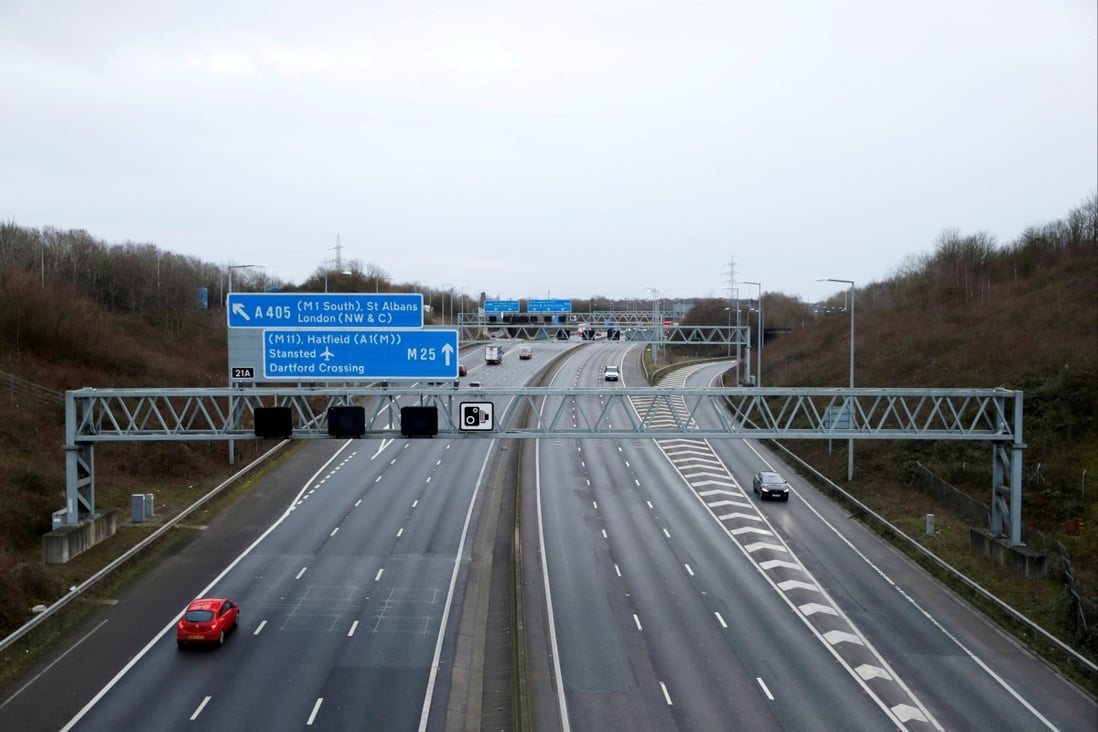 A view of the M25 motorway during morning rush hour, amid the Covid-19 outbreak, in Hertfordshire, Britain, on January 5, 2021. Photo: Reuters