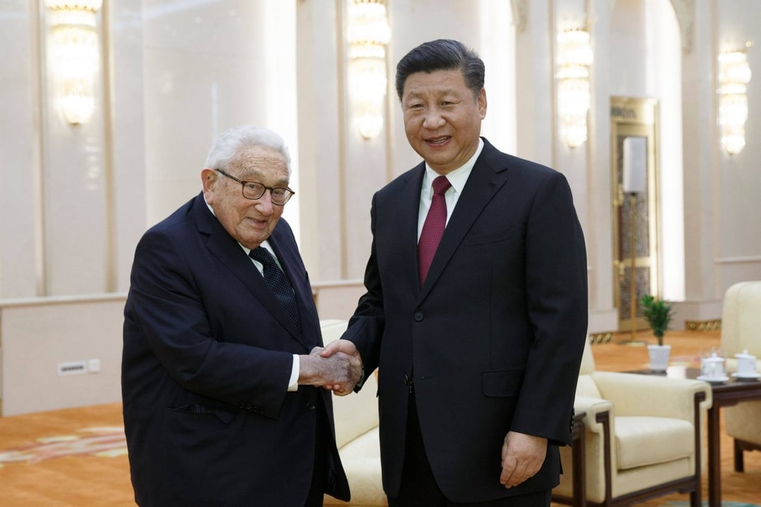 Former US secretary of state Henry Kissinger meets China’s President Xi Jinping in Beijing in 2018. In an interview with a German newspaper this week, Kissinger said public opinion had become convinced that China was “an inherent enemy”. Photo: AFP