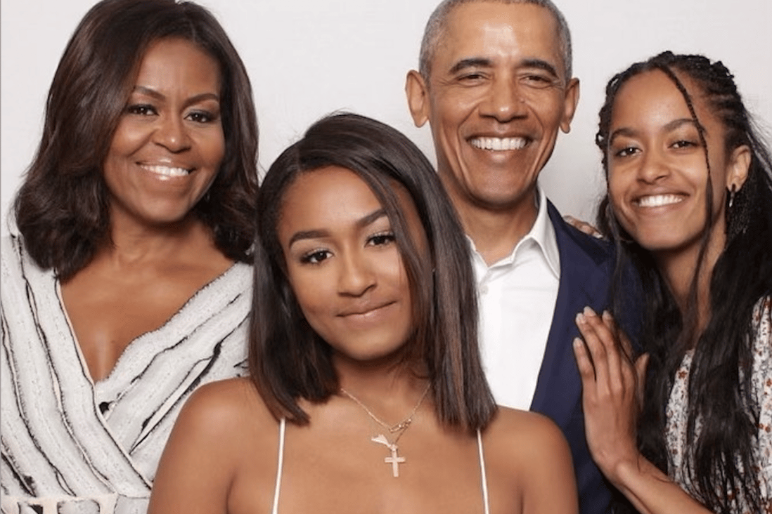 Sasha Obama (front left) with her famous family – so is she the coolest of them all? Photo: @barackobama/Instagram