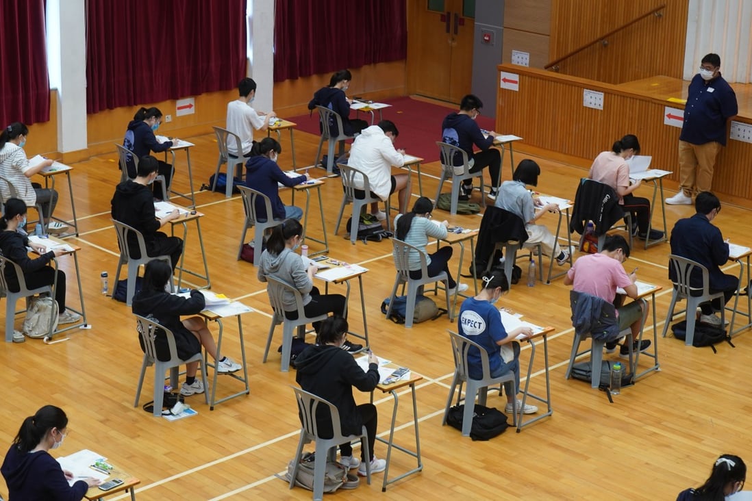 Hong Kong students take their university entrance exams at Queen Elizabeth School earlier this year. Photo: Pool

