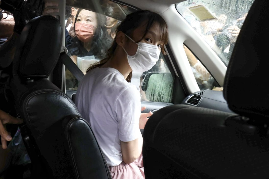 Agnes Chow is released from prison. Photo: May Tse
