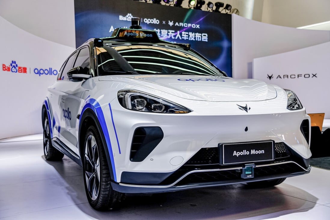 Moon the fifth generation of Apollo robotaxi, developed by Baidu Apollo, the Chinese search engine Baidu’s autonomous driving unit. Photo: Handout