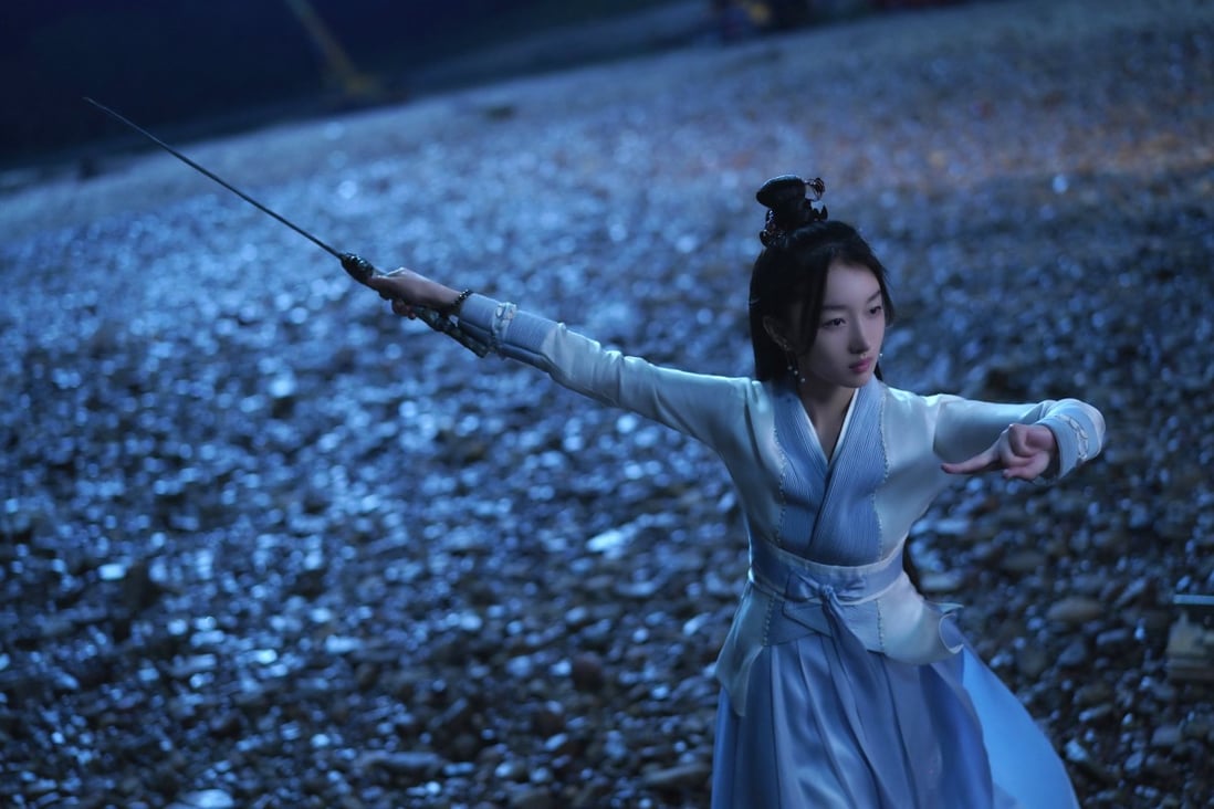 Zhou Dongyu as the deity Shang Gu in Ancient Love Poetry.