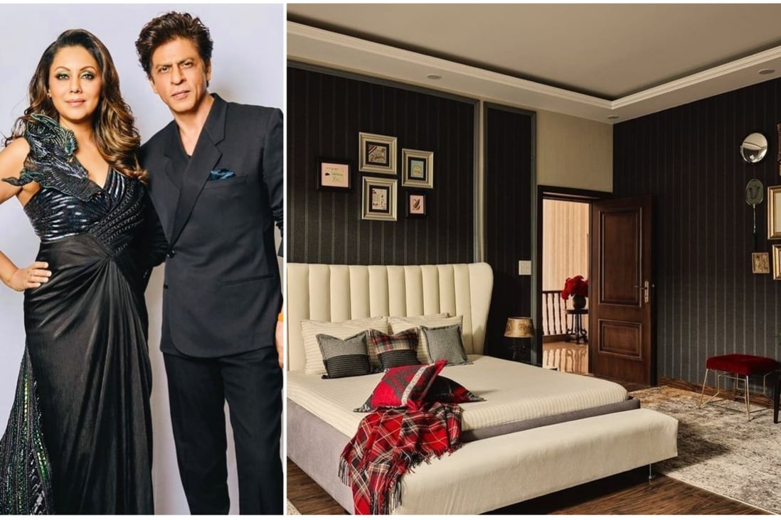 Shah Rukh Khan with his wife Gauri Khan and a view of their luxurious South Delhi house, with its curated keepsakes and photographs. Photo: @iamsrk/Instagram