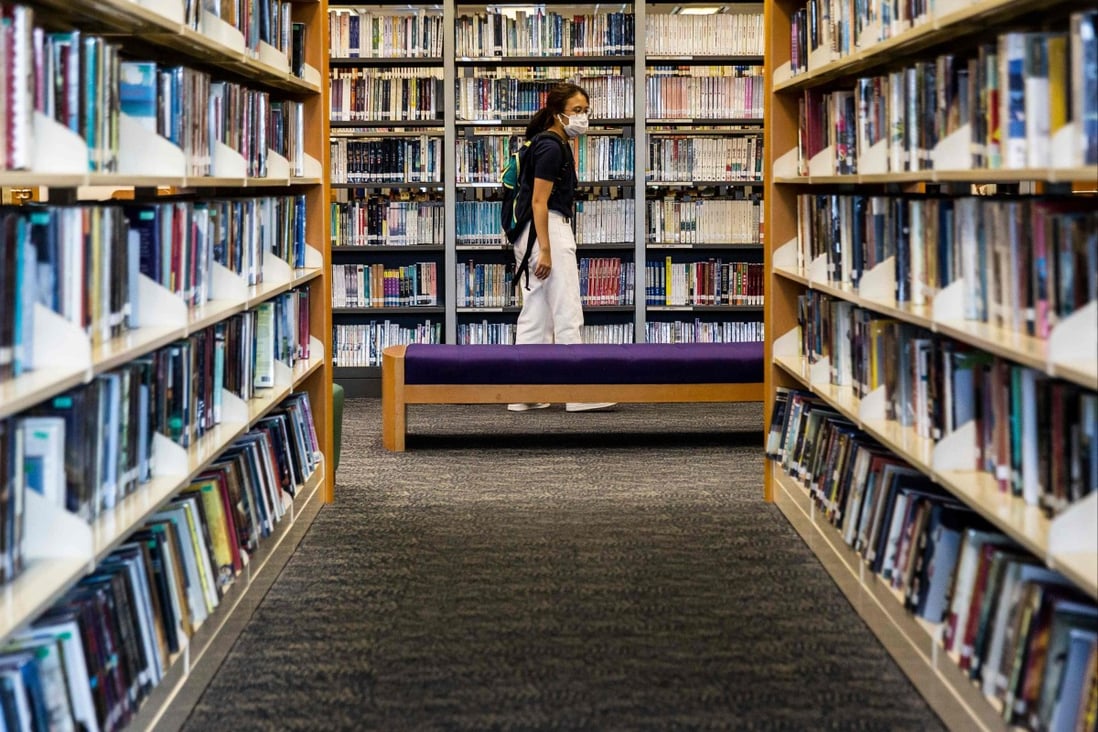 A visitor at a public library in Hong Kong. Total expenditure on electronic resources in 2020 was only about 27 per cent of Hong Kong Public Libraries’ more than HK$100 million annual budget for acquiring materials. Photo: AFP