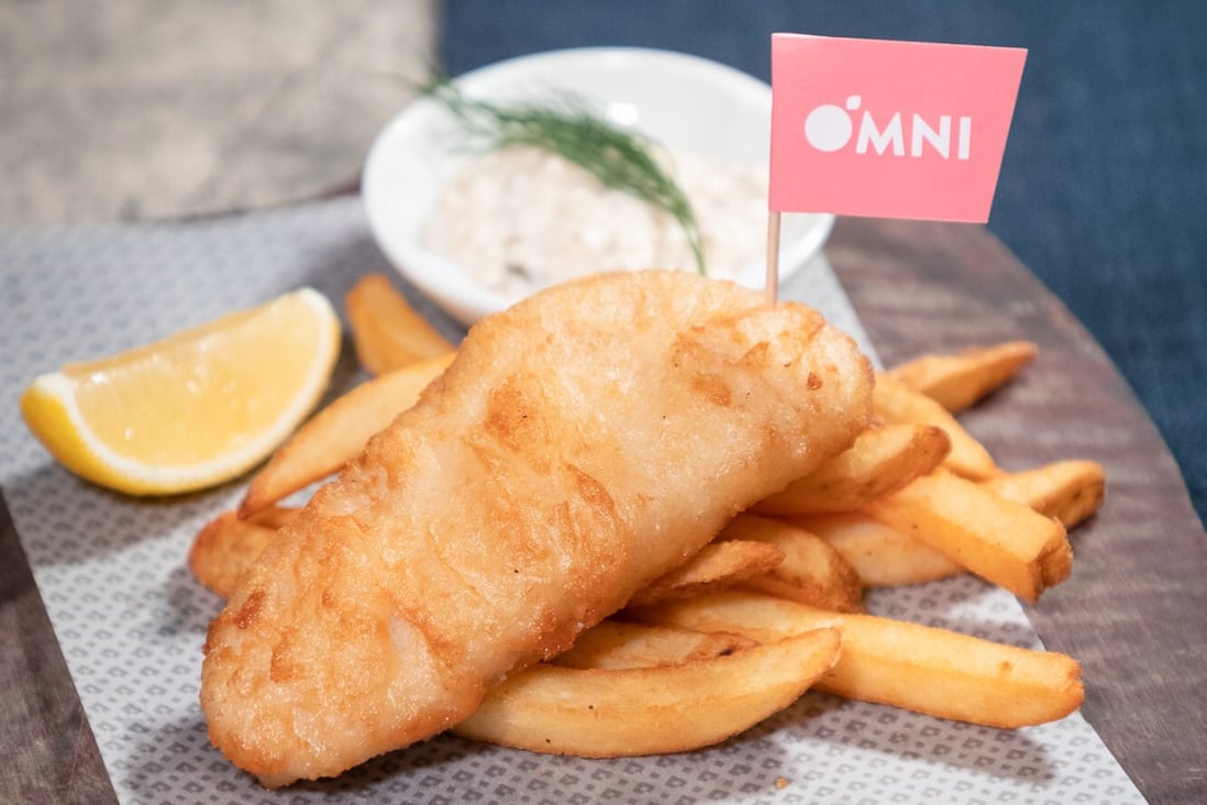 OmniSeafood’s golden fillet, one of six plant-based seafood products it makes, can be deep-fried and is perfect for a dish of fish and chips.