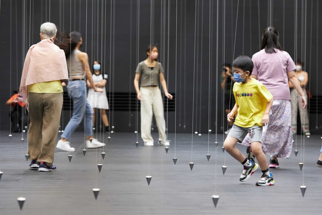 Choreographer William Forsythe’s Nowhere and Everywhere at the Same Time No.2 is currently installed at Freespace, Art Park, West Kowloon Cultural District. Photo: William Forsythe/West Kowloon Cultural District Authority