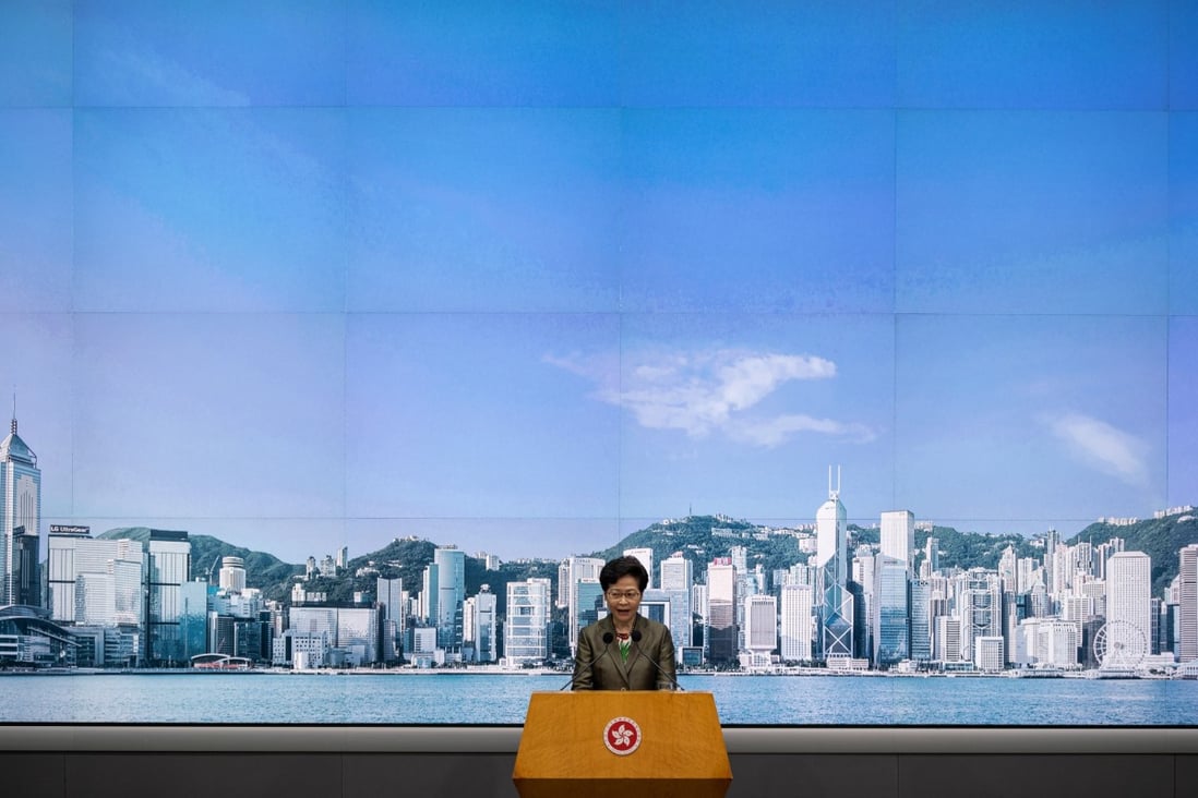Hong Kong Chief Executive Carrie Lam speaks at a press conference in Hong Kong on July 6. Hong Kong is arguably the safest and most meaningful place in the region for the Chinese mainland to reopen to. Photo: EPA-EFE 