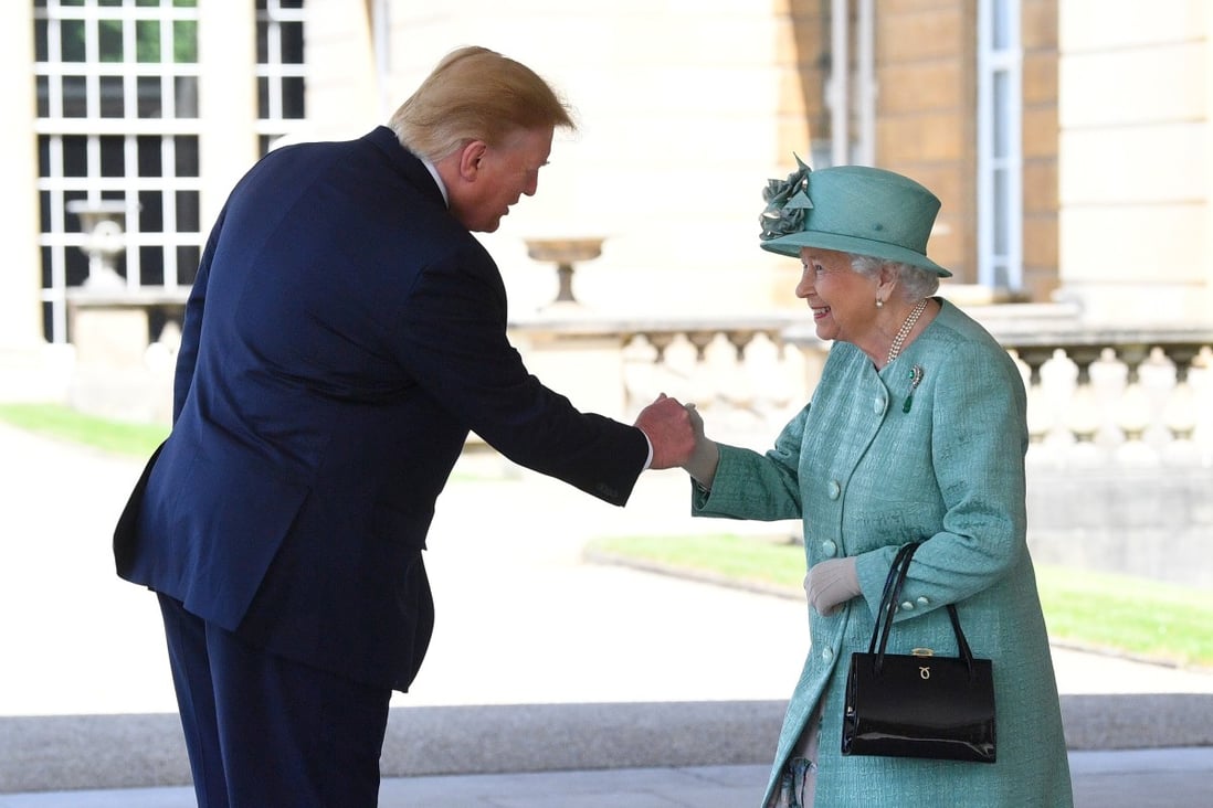 Britain’s Queen Elizabeth greets former US president Donald Trump in June 2019, but what gifts did she and other heads of state give him that year? Photo: Reuters