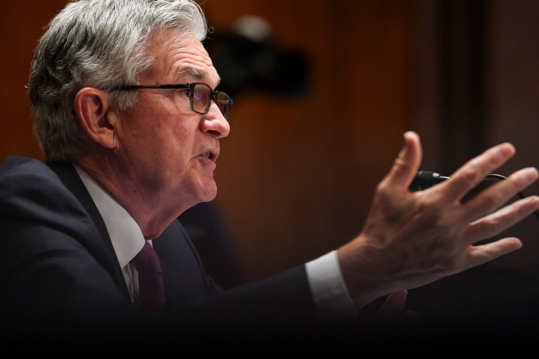 Federal Reserve chair Jerome Powell testifies before the US Senate Committee on Banking, Housing and Urban Affairs, on Capitol Hill in Washington on July 15. Photo: Reuters