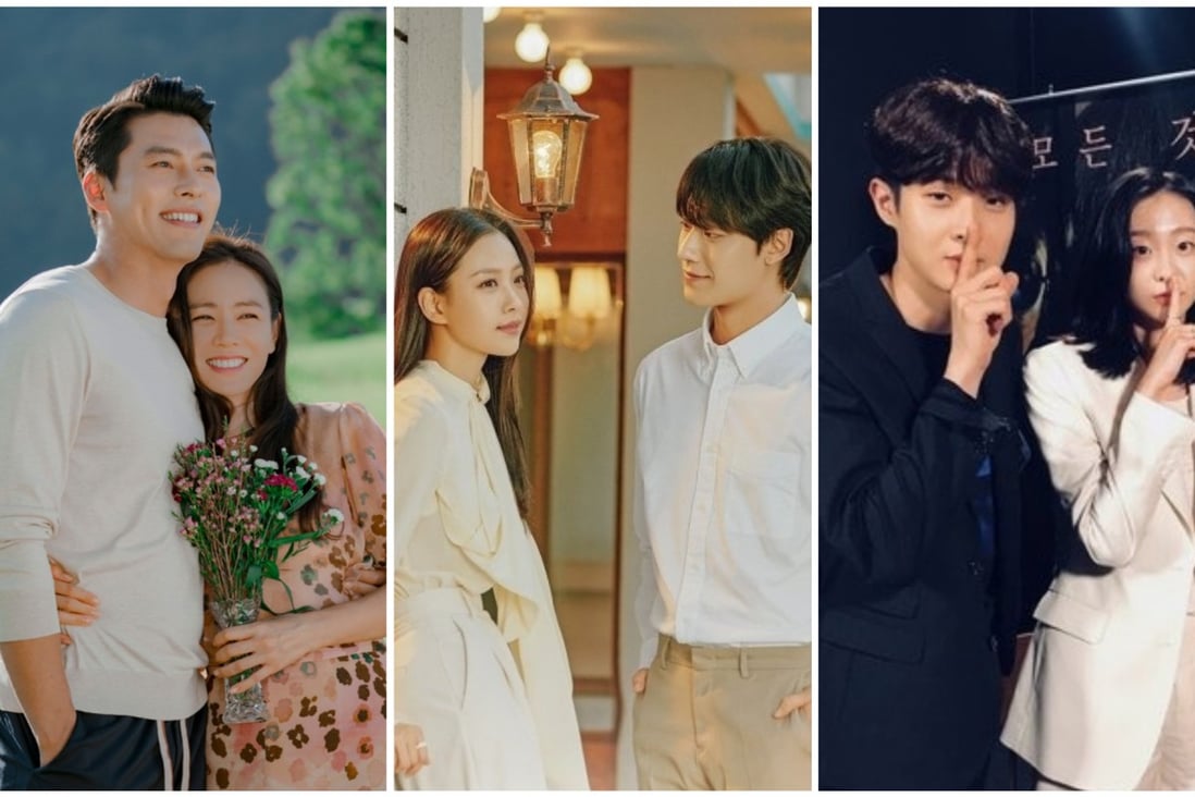 Hyun Bin and Son Ye-jin in Crash Landing on You, Go Min-si and Lee Do-hyun in Youth of May, and Choi Woo-sik and Kim Da-mi in the movie The Witch. Photo: TvN, @MaisQINerds, @newsen_t/ Twitter