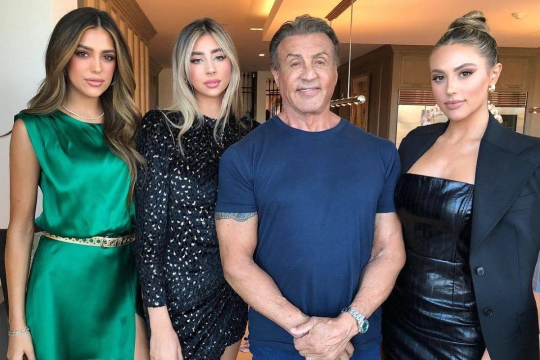 Sylvester Stallone and his daughters Sistine, Sophia and Scarlet, social media influencers with careers in showbiz. Photo: @officialslystallone/Instagram