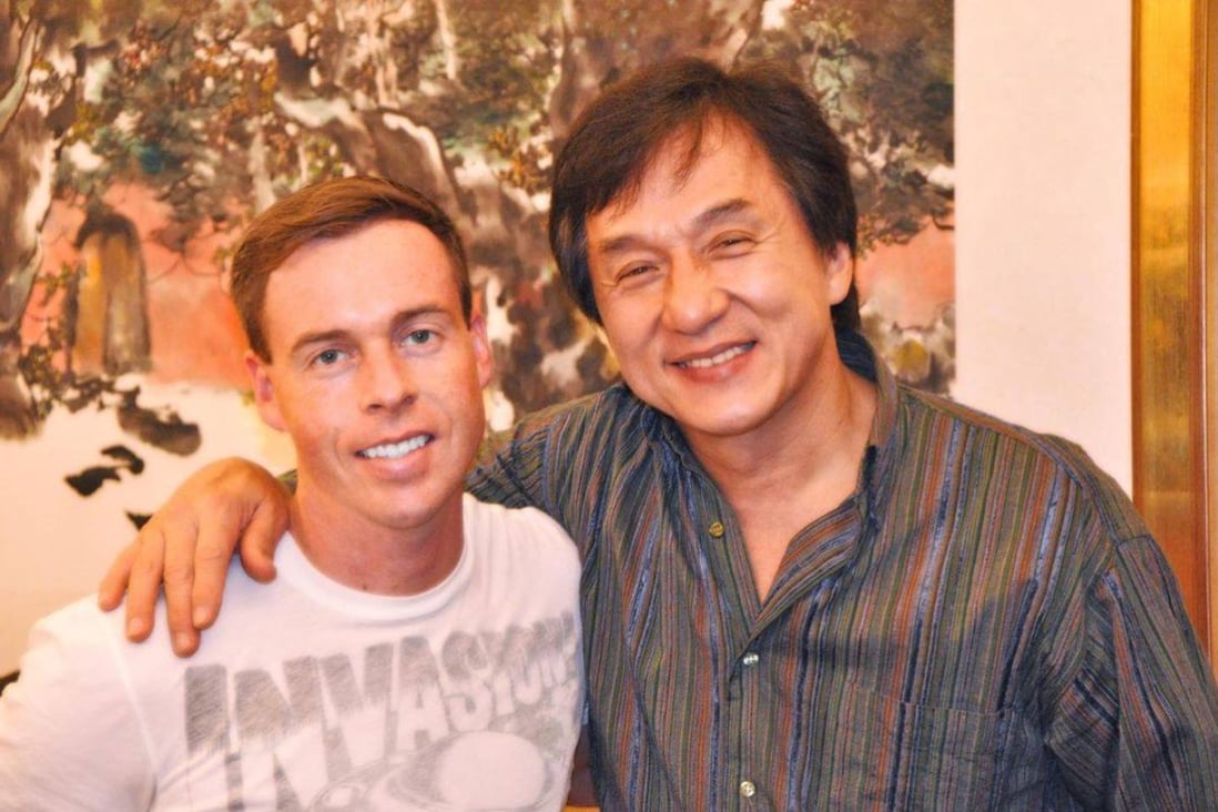 Australian stuntman Brad Allan, who has died aged 48, pictured with his long-time mentor Jackie Chan, with whom he made films like Shanghai Noon and the Rush Hour sequels. Photo: @jackiechangreece/Instagram