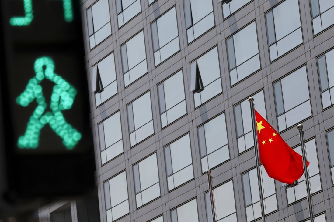 A Chinese flag flutters outside the China Securities Regulatory Commission building in Beijing. The CSRC has recently approved the applications of US firms like JPMorgan to expand their foothold in China. Photo: Reuters