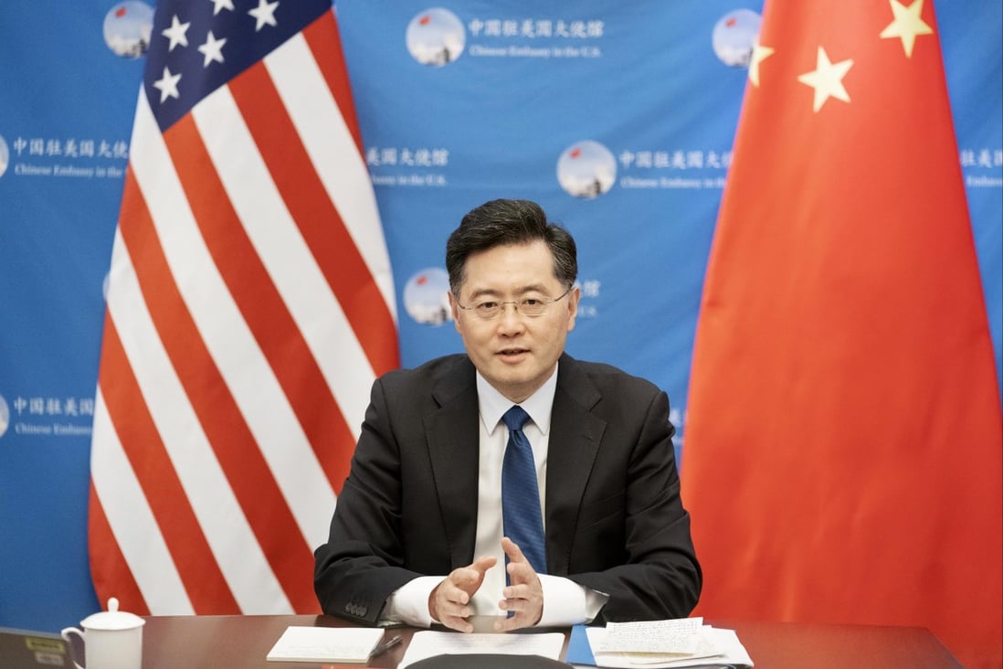 Chinese ambassador to the US Qin Gang delivers a keynote speech at a welcome event by the National Committee on US-China Relations board of directors in Washington DC, on August 31. Photo: Xinhua