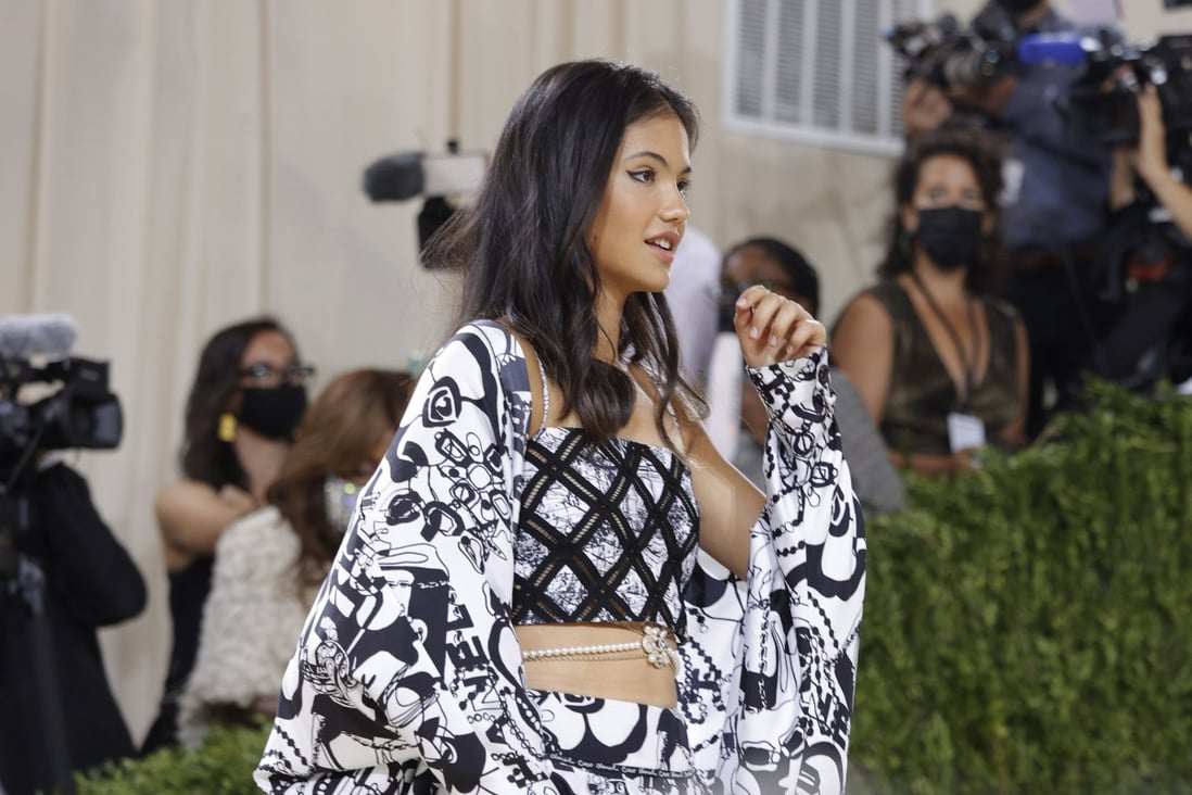 Emma Raducanu wears Chanel to the Met Gala two days after her triumph at the US Open in New York, a victory that holds out the prospect of stratospheric off-court earnings if she keeps on winning, sports marketing experts say. Her Chinese fluency and Chinese-Romanian heritage are plus factors. Photo: Xinhua
