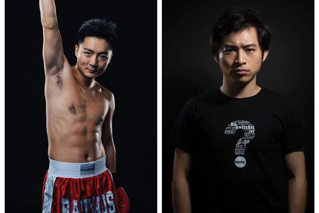 Contenders in the top-of-bill We Are Champs 2021 boxing match, from left, esports entrepreneur Derek Cheung and insurance agent Joseph Lam Chok. Photos: @khdcheung, @jolamchok/Instagram