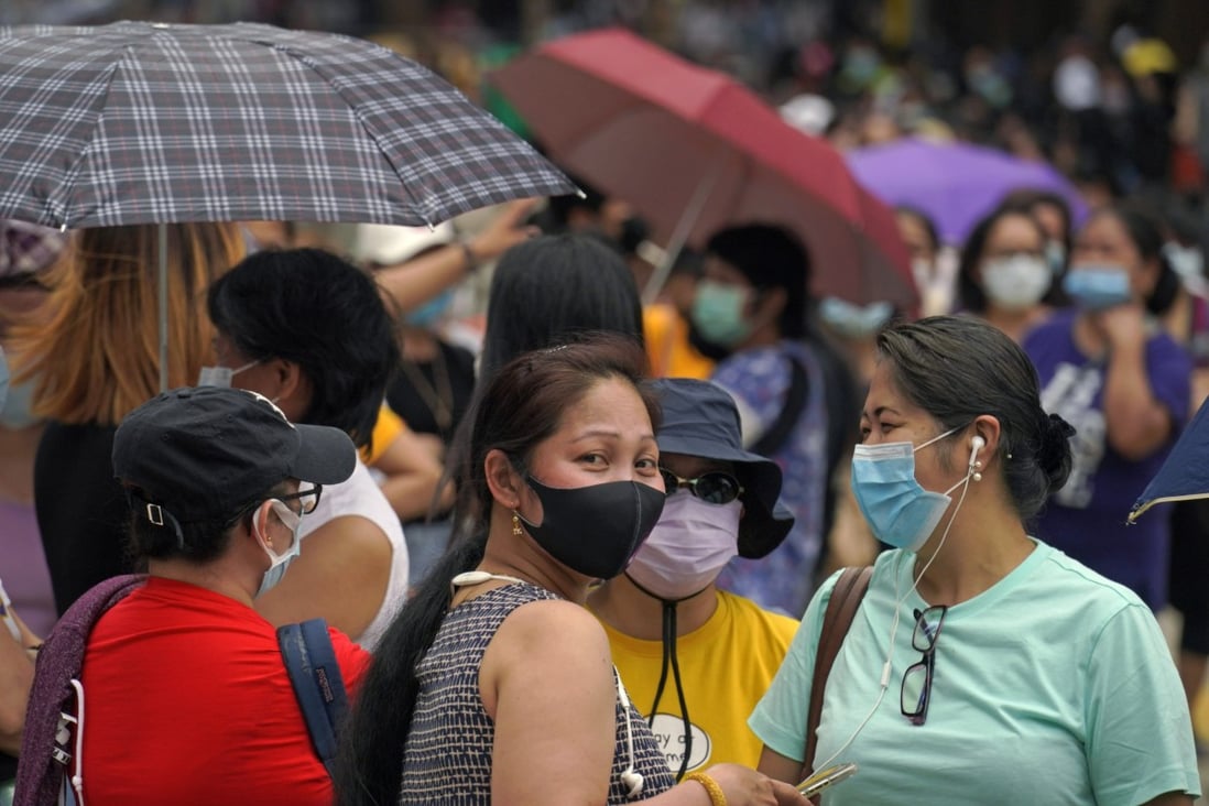 Filipino migrant workers in Hong Kong. Photo: AP