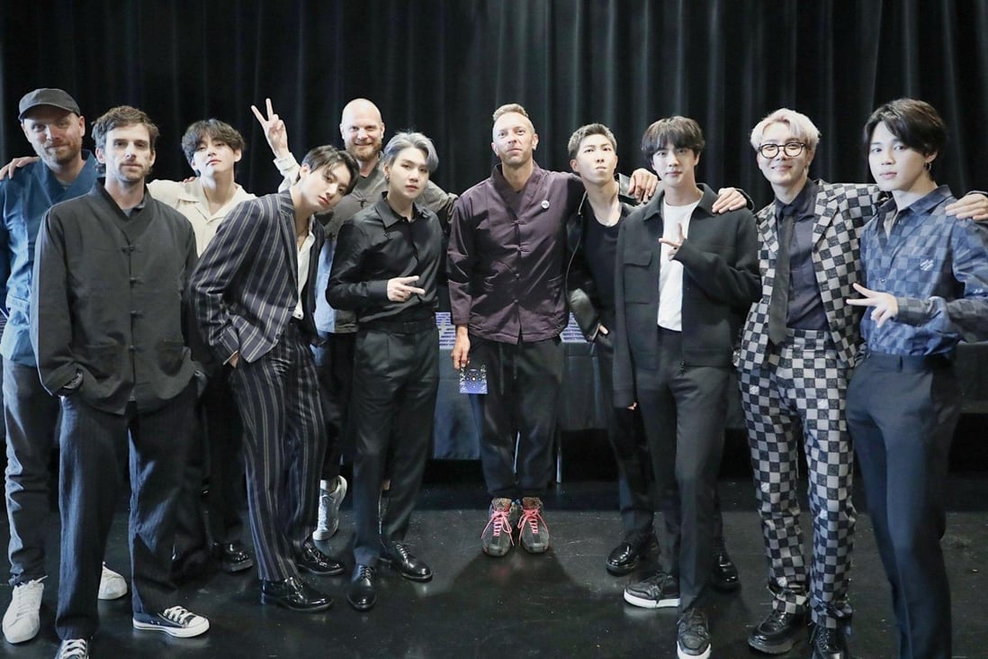 BTS and Coldplay.