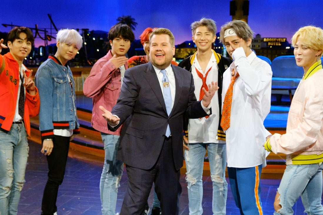 “Papa Mochi” no more? BTS’ Army fandom has it out for James Corden after his comments about the K-pop band’s United Nations appearance. Photo: CBS via Getty Images