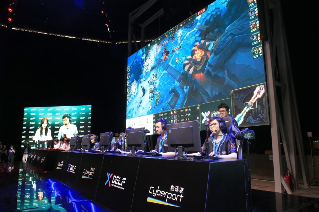 Hong Kong esports teams play an exhibition game at Cyberport’s esports arena in July 2019. Photo: Handout