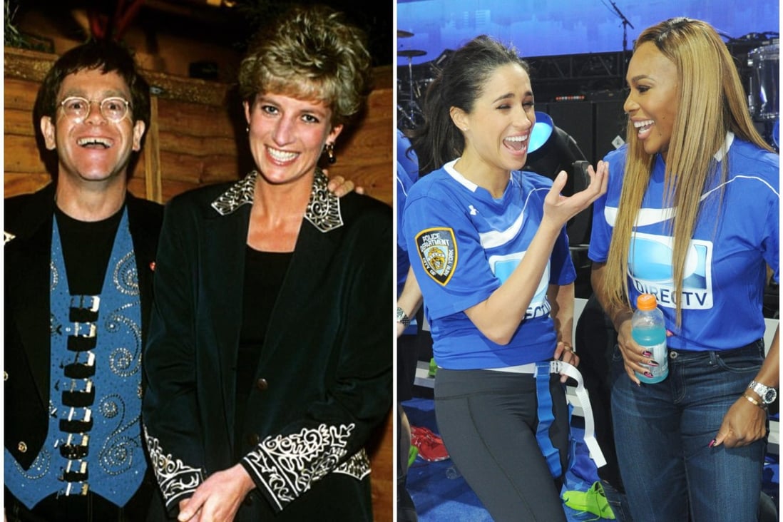 Princess Diana and Elton John met at Prince Andrew’s 21st birthday party while Meghan Markle and Serena Williams became friends after appearing in a reality show together. Photos: @eltonjohn/Instagram, Getty Images