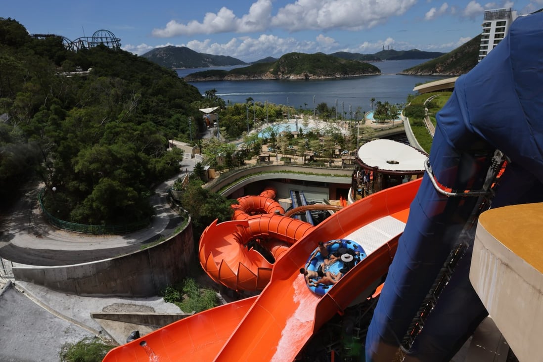 Skyhigh Fall at Water World Ocean Park on September 2. The existing location of a mountainside tumbling into the ocean could make a zoo at Ocean Park more spectacular than, say, Taronga Zoo in Sydney. Photo: May Tse