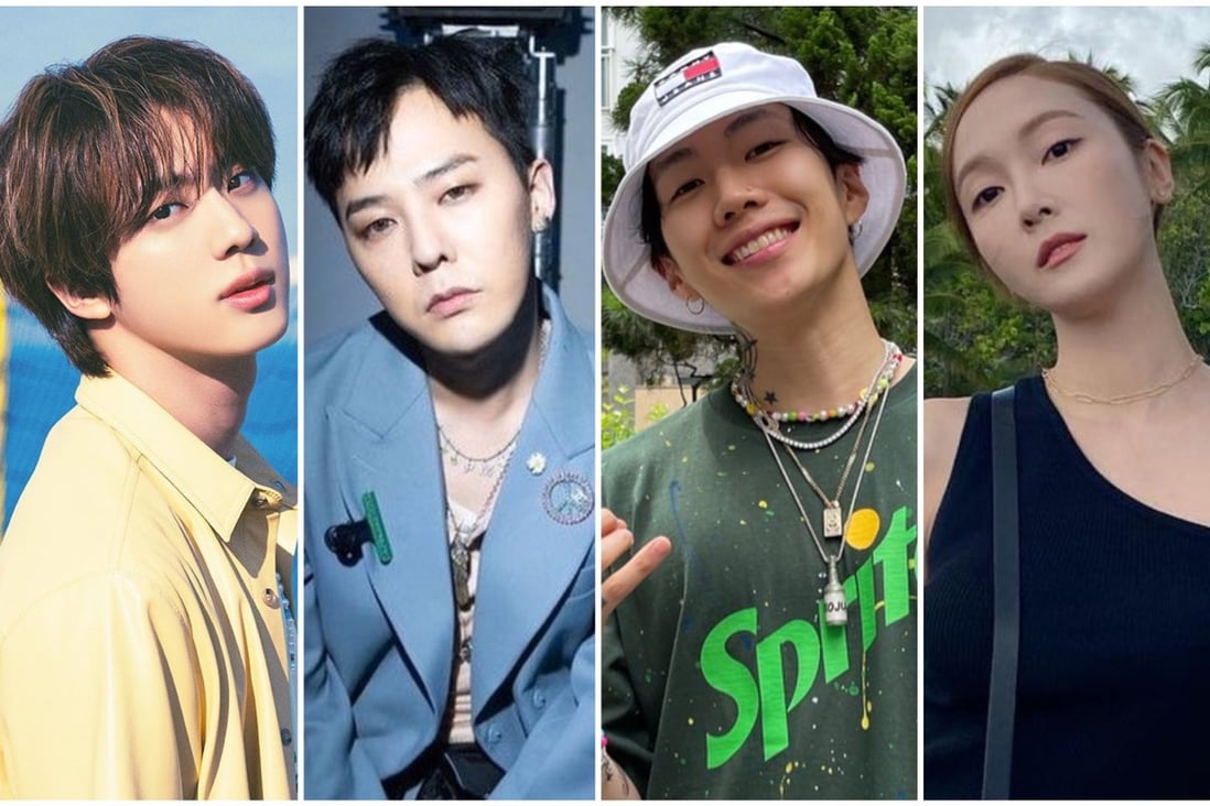BTS’ Jin, G-Dragon, Jay Park and Jessica Jung all run their own businesses alongside their thriving K-pop careers. Photos: @bts.bighitofficial, @jparkitrighthere, @jessica.syj/Instagram; @MGBB88/Twitter